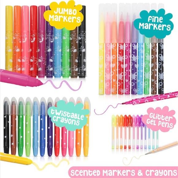 Fruit Scented Markers Set with Unicorn Pencil Case With Augmented Experience - Picture 4 of 6